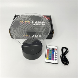 Fodbold 3D lampe med fjernbetjening - Dæmpbar - Sort lampefod