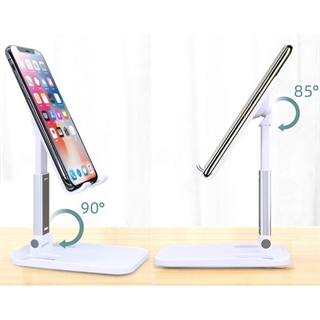 Foldbar stander til mobiltelefonen eller tablet - Hvid