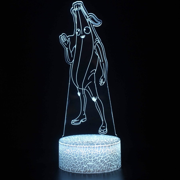 Fortnite Peely 3D lampe med 16 lysfarver