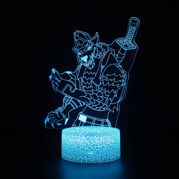Fortnite Werewolf 3D lampe med fjernbetjening - Dæmpbar