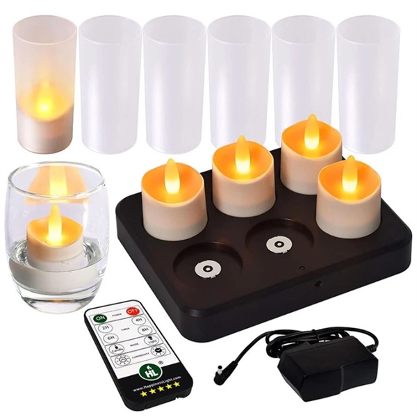 Genopladelige fyrfadslys til udendørs brug - 6 stk.