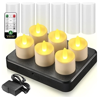 Genopladelige fyrfadslys til udendørs brug - 6 stk.