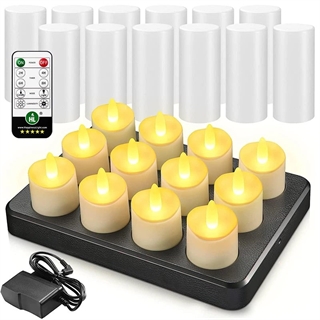 Genopladelige fyrfadslys til udendørs brug - 12 stk.