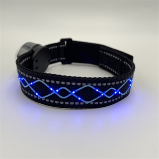 Genopladeligt LED broderet reb armbånd til løbere - Blåt lys