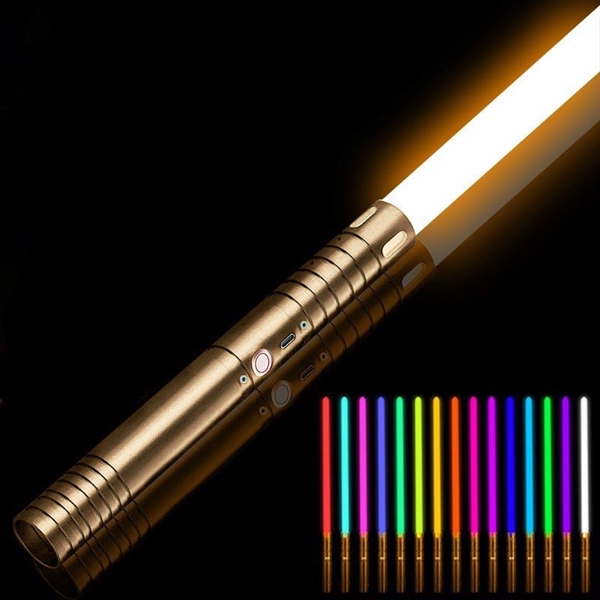 Star Wars lasersværd med 20 lysfarver og lydeffekter – Genopladeligt – 1 stk. med sølvhåndtag