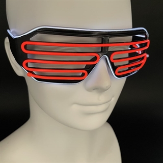 Gitter briller med rødt og hvidt lys