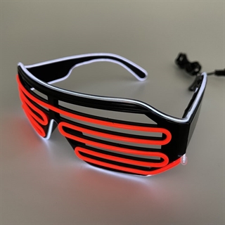 Gitter briller med rødt og hvidt lys