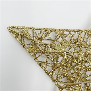 Glitrende guld topstjerne med LED-lys til juletræ