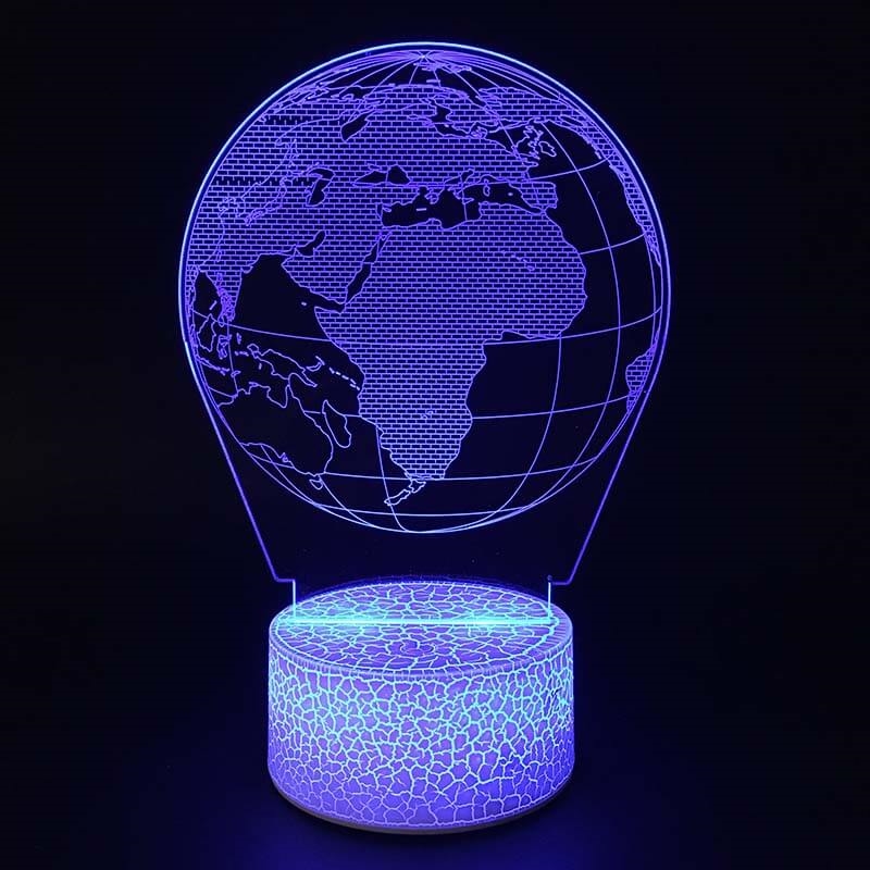 fungere lejesoldat Soak Globus 3D lampe ⎮3D illusion lampe ⎮Køb online hos ledide.dk