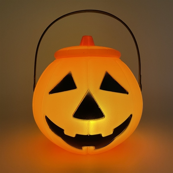 Halloween græskar-slikspand med lys - Størrelse: L