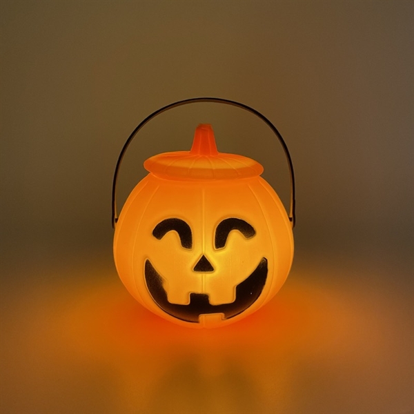 Halloween græskar-slikspand med lys - Størrelse: S