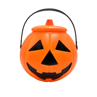 Halloween græskar-slikspand med lys - Størrelse: L