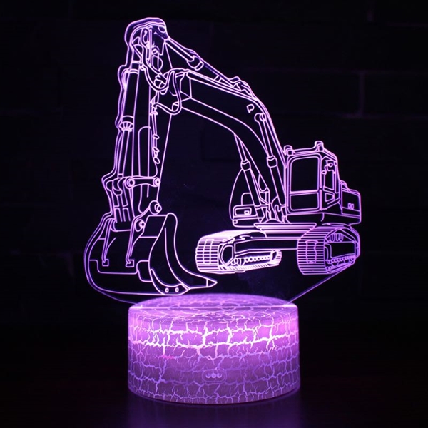 Gravemaskine 3D lampe med 16 lysfarver og fjernbetjening - Dæmpbar