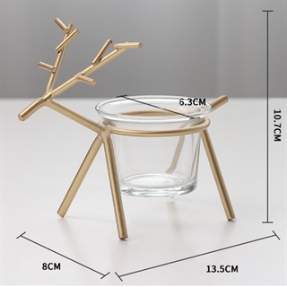 Rensdyr lysestage - Guld