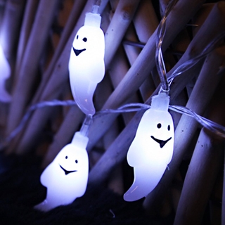 Halloween lyskæde med 20 spøgelser - Hvidt lys