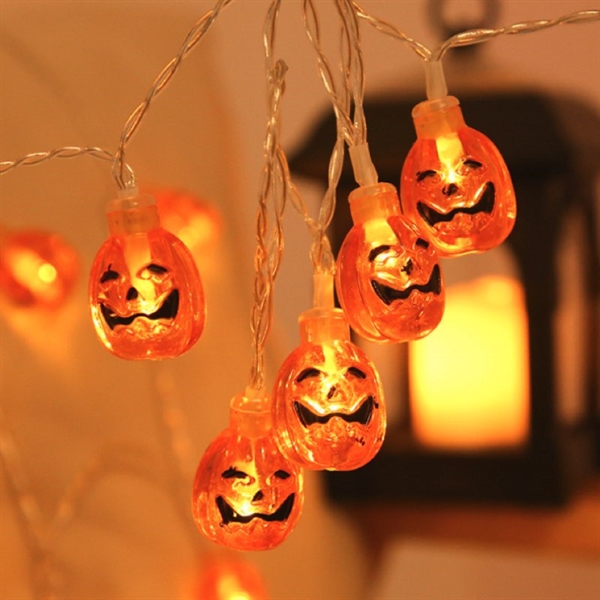 Halloween lyskæde med lille græskar - Varmt hvidt lys - 1,5 m 10 lys