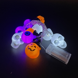 Halloween lyskæde med spøgelser og multifarvet lys  -1,5 m 10 lys