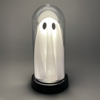 Halloween spøgelseslampe med LED lys i glas kuppel