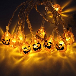 Halloween lyskæde med lille græskar - Varmt hvidt lys - 1,5 m 10 lys