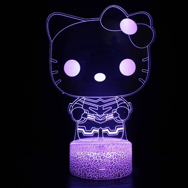  Hello Kitty 3D lampe med fjernbetjening -16 lysfarver - dæmpbar