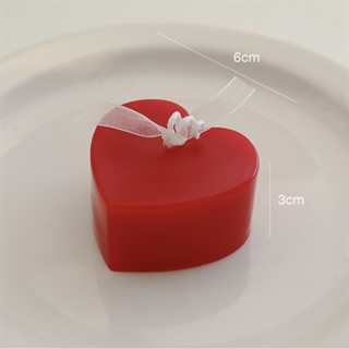 Hjerte fyrfadslys med duft - Rød 