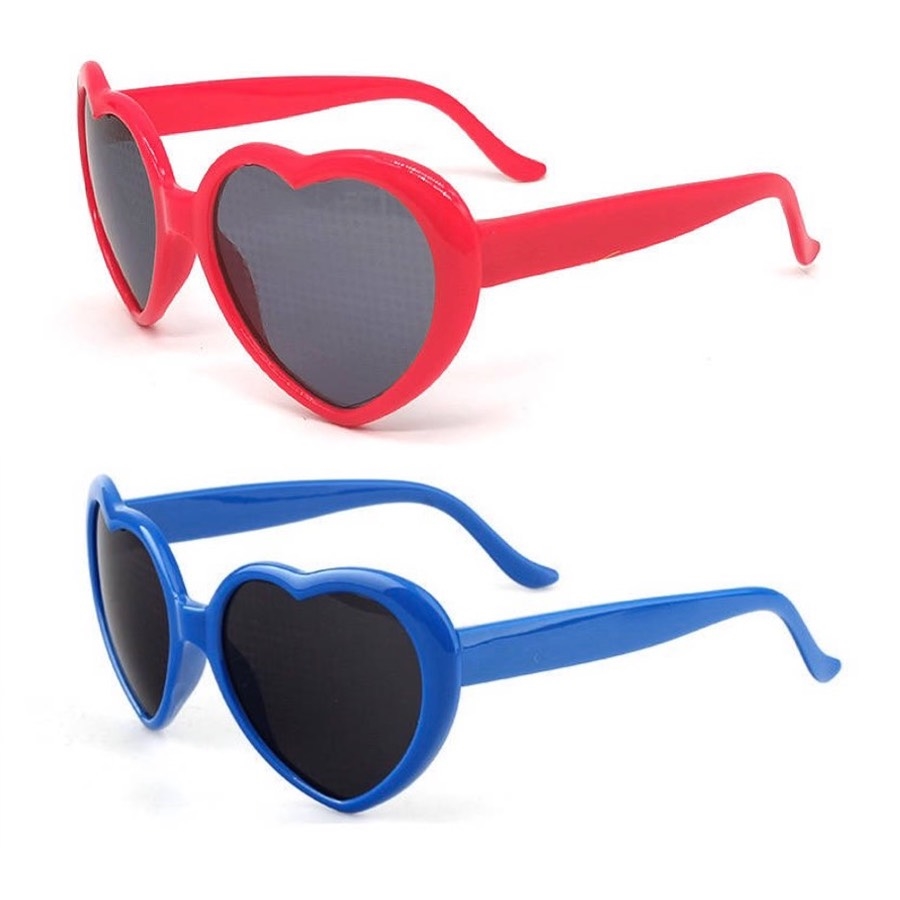 Hjerte solbriller mellem rød eller blå