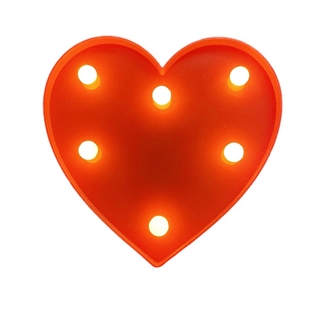 Hjerteformet LED natlampe i rød