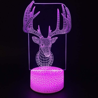 Hjortehoved 3D lampe