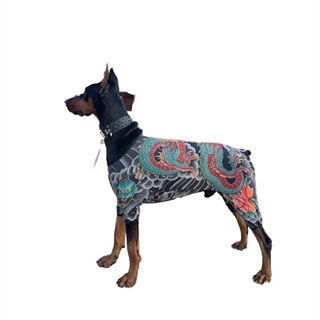 Hundedragt med tatoveringsprint