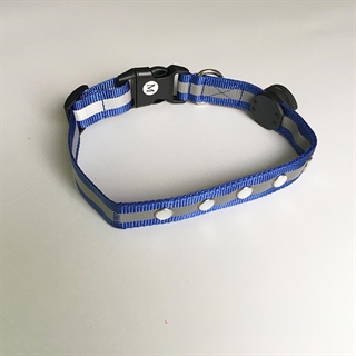 Hundehalsbånd med kunstige juveler - Blåt lys - Size: M