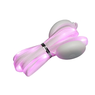 Hvide snørebånd med lyserødt lys