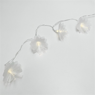LED blomster lyskæde med fiberoptik – Varm hvid
