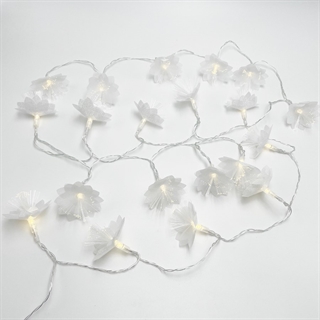 LED blomster lyskæde med fiberoptik – Varm hvid, 3 m 20 lys