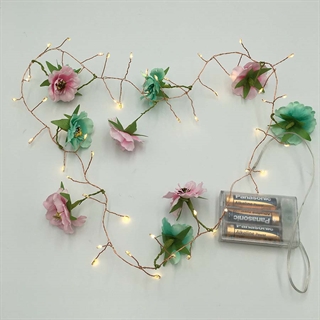 Istap lyskæde med blomster