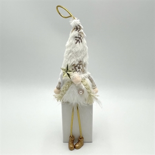 Julenisser med lys i maven - Kvinde - H 28 cm