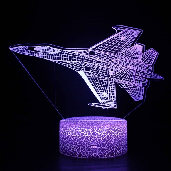 Kamp fly 3D lampe med fjernbetjening - Dæmpbar