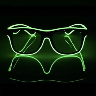 Klar glas brille med grønt lys-