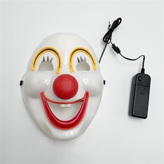 LED klovnemaske med rødt og gult lys