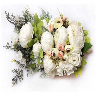 Brudebuket af kunstige blomster