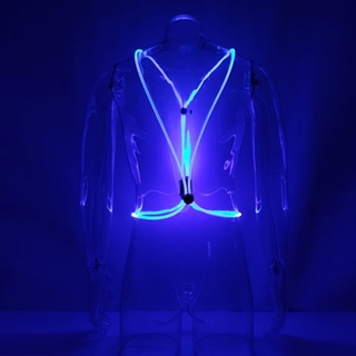 Løbevest med lys til løbere og cyklister - Blåt lys