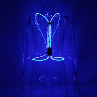 Løbevest med lys til løbere og cyklister - Blåt lys