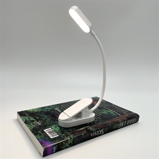 LED boglampe med klemme - Genopladelig - Hvid