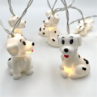 LED lyskæde med plettehunde - 1,5 m 10 lys
