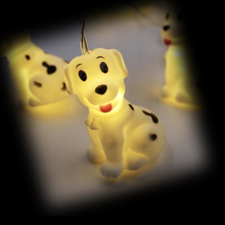 LED lyskæde med plettehunde - 1,5 m 10 lys