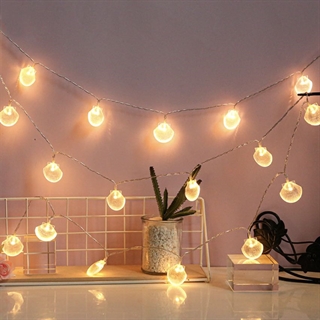 LED lyskæde med skaller - Varmt hvidt lys - 1,5 m 10 lys