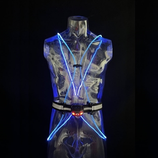 LED vest til løbere og cyklister - Blåt lys
