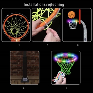 LED basketball kantlys med fjernbetjening - 16 lysfarver