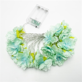 LED blomster lyskæde i mintgrøn 3 m