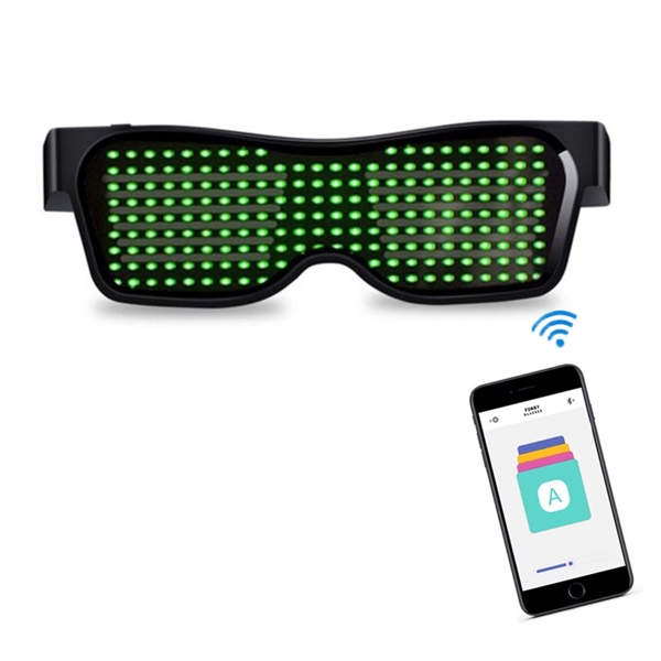 LED bluetooth brille med grønt lys