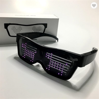 LED bluetooth briller -lyserødt lys